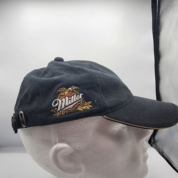 Miller Genuine Draft Beer Adults Hat Black Stretch Fit Baseball Cap - Picture 6 of 11